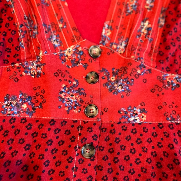 Free People Wonderland Floral Fit and Flare Long Sleeve Mini Dress Small - Picture 9 of 9